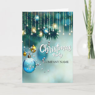  Blue decorationNew Year's candles and Christmas   Holiday Card