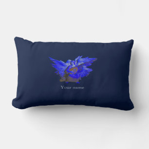 Blue Decorative Angel Lumbar Support Seat Cushion