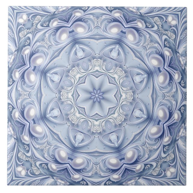 Blue Decorative Ceramic Tile (Front)
