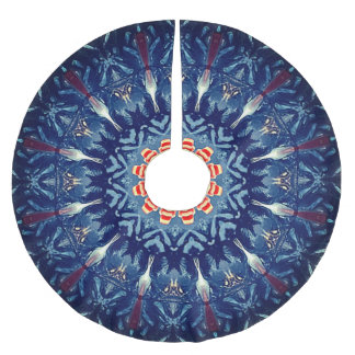Blue Decorative Christmas Tree Skirt