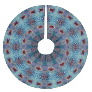 Blue Decorative Christmas Tree Skirt