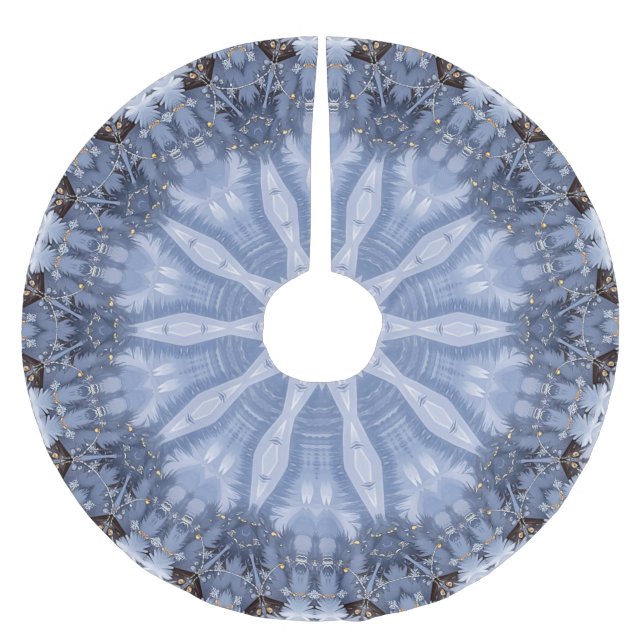 Blue Decorative Christmas Tree Skirt (Front)