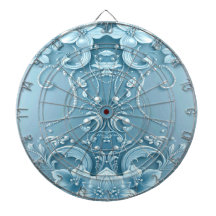 Blue Decorative Floral Dartboard