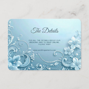 Blue Decorative Floral Detail Enclosure Card