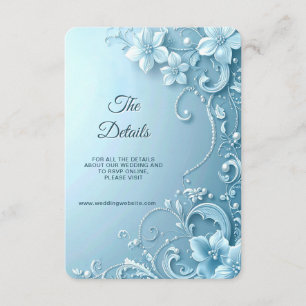 Blue Decorative Floral Detail Enclosure Card