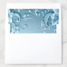 Blue Decorative Floral Envelope Liner