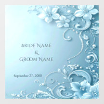 Blue Decorative Floral Floor Decal