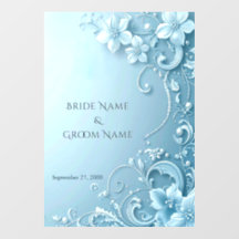 Blue Decorative Floral Floor Decal