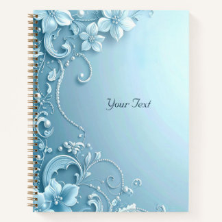 Blue Decorative Floral Notebook