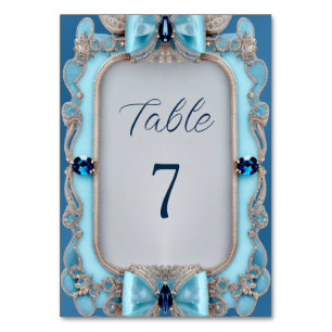 Blue Decorative Frame Table Number