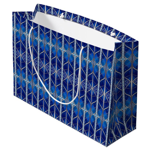 Blue Decorative Gift Bag (Back Angled)