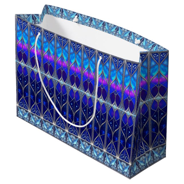 Blue Decorative Gift Bag (Back Angled)