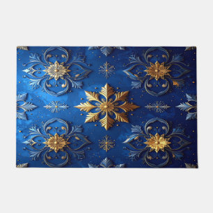 Blue Decorative Holiday Doormat