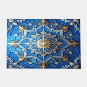 Blue Decorative Holiday Doormat