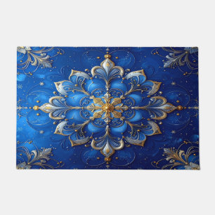 Blue Decorative Holiday Doormat