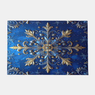 Blue Decorative Holiday Doormat