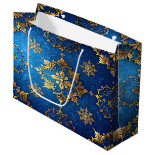 Blue Decorative Holiday Gift Bag