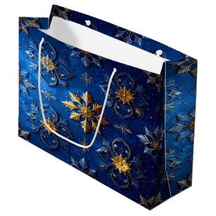 Blue Decorative Holiday Gift Bag