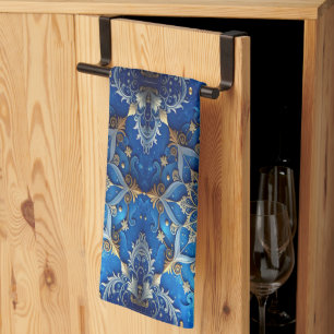 Blue Decorative Holiday Kitchen Towel