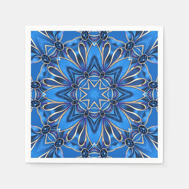 Blue Decorative Holiday Napkin (Front)
