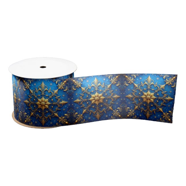 Blue Decorative Holiday Satin Ribbon (Spool)