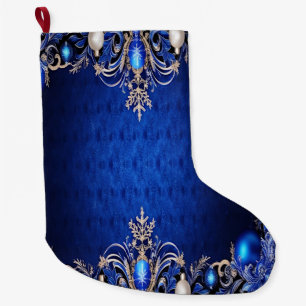 Blue Decorative Holiday Stocking