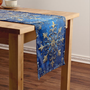 Blue Decorative Holiday Table Runner