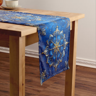 Blue Decorative Holiday Table Runner