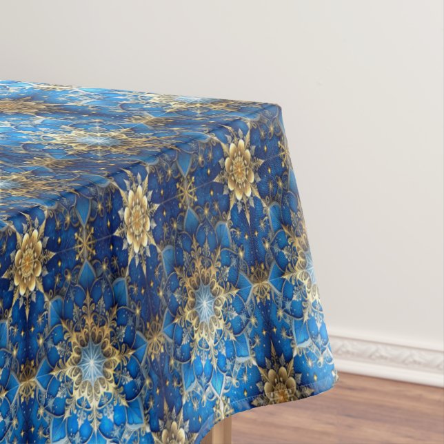 Blue Decorative Holiday Tablecloth (In Situ)