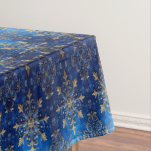 Blue Decorative Holiday Tablecloth