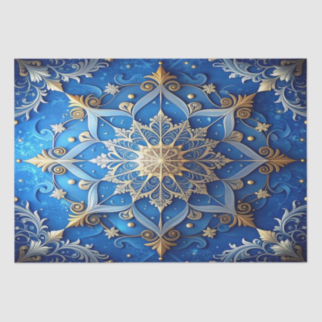 Blue Decorative Holiday Tissue Paper (Front)