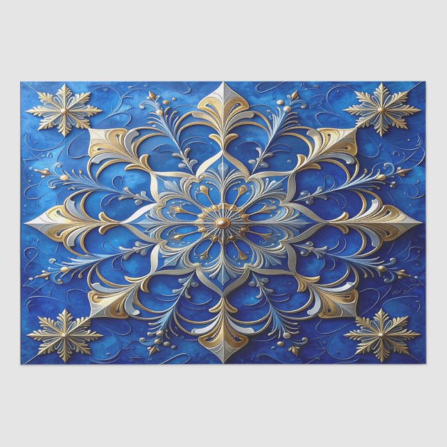 Blue Decorative Holiday Tissue Paper (Front)
