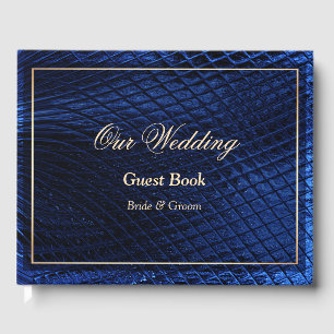 Blue Decorative Modern Abstract Guest Book