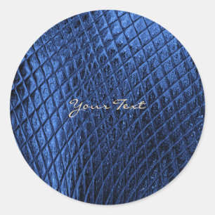 Blue Decorative Modern Classic Round Sticker