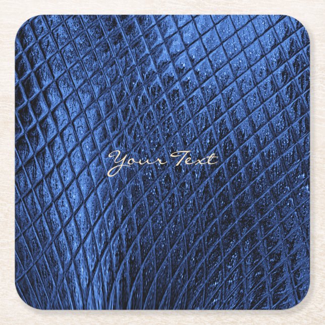 Blue Decorative Modern Paper Coaster (Front)