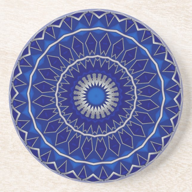 Blue Decorative Sandstone Coaster (Front)