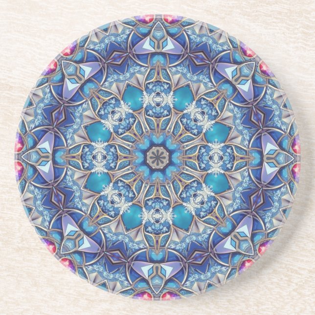 Blue Decorative Sandstone Coaster (Front)