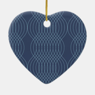 Blue, decorative, simple, modern, trendy wavy art ceramic tree decoration