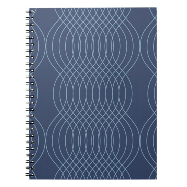 Blue, decorative, simple, modern, trendy wavy art notebook (Front)