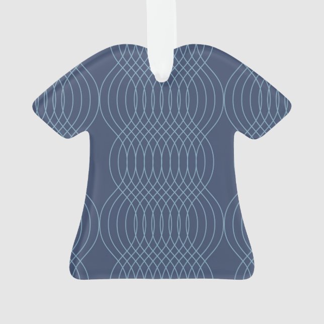 Blue, decorative, simple, modern, trendy wavy art ornament (Back)