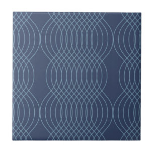 Blue, decorative, simple, modern, trendy wavy art tile