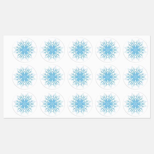 Blue Decorative Snowflakes (Sheet)