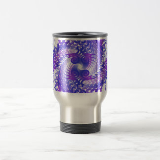 Blue Decorative Spirals: Travel Mug