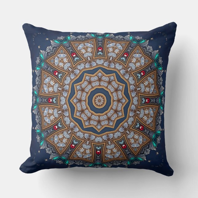 Blue Decorative Throw Pillow (Front)