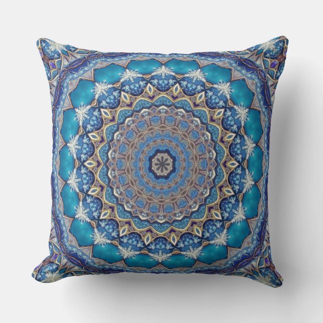 Blue Decorative Throw Pillow (Front)