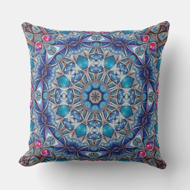 Blue Decorative Throw Pillow (Front)