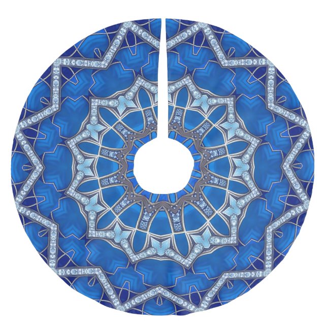 Blue Decorative Tree Skirt (Front)