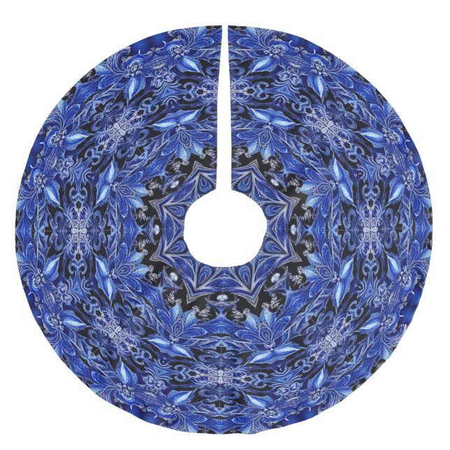 Blue Decorative Tree Skirt (Front)