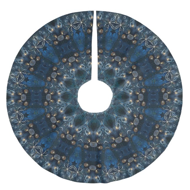 Blue Decorative Tree Skirt (Front)