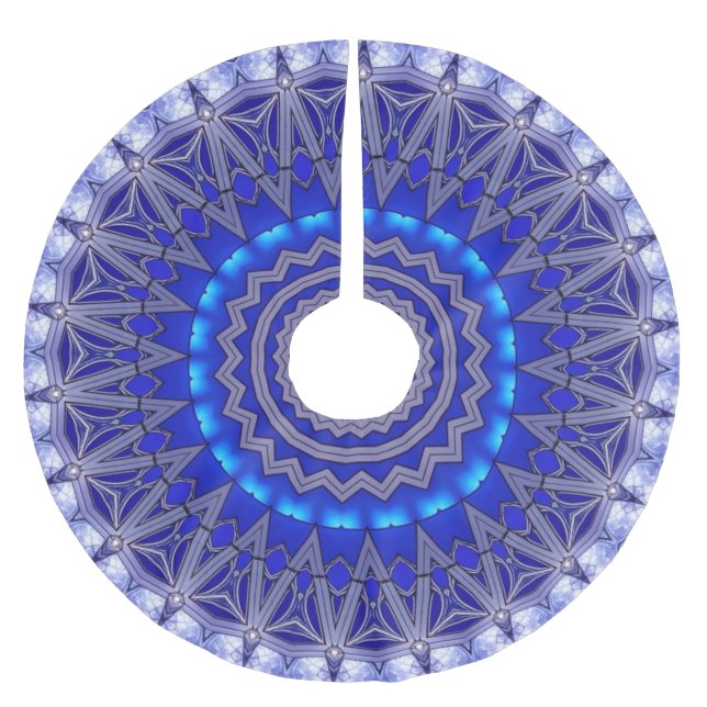 Blue Decorative Tree Skirt (Front)